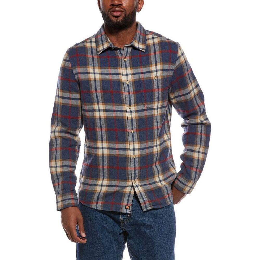 The Normal Brand Mens  Hudson Double Brushed Flannel Shirt, Blue
